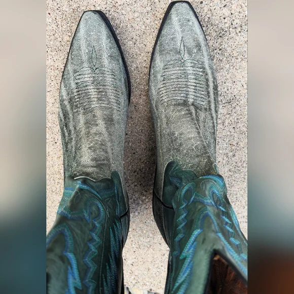 Lucchese Green Elephant Cowboy Boots 13D - Picture 6 of 15